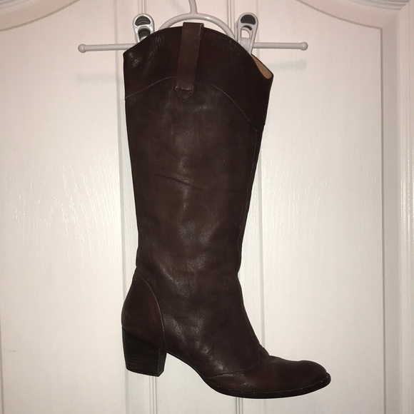 🥾 Brown Cowboy Boots WB21 - Picture 1 of 4